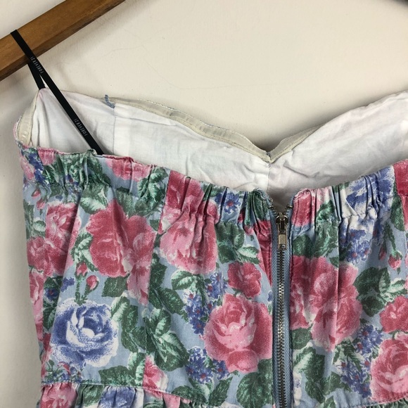 Forever 21 Strapless Chambray Floral Mini Dress - Picture 4 of 8